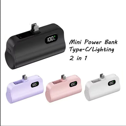 Mini Capsule Power Bank 5000mAh 20W Fast Charging Portable