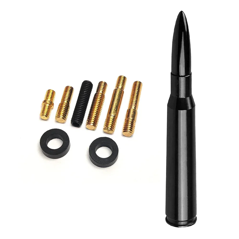 14cm Car Roof Antenna Bullet Radio Whip Aerial Antenna Pole AM/FM Radio Car Pole Universal with Screws Car Antenna Mini Short - Urbizia