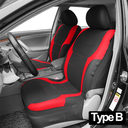 AUTO PLUS Sports Universal Polyester Car Seat Cover Set Fit Most Car Plain Fabric Bicolor Stylish Car Accessories Seat Protector