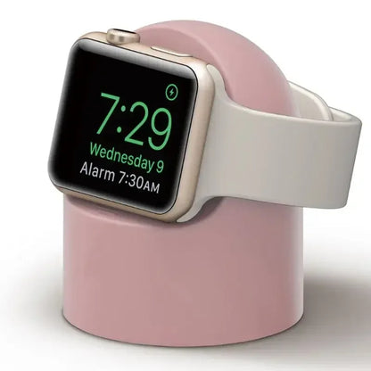 Charger Stand For Apple Watch Series Ultra/8/SE2/7/6/SE/4/3 49mm/45mm/44mm/42mm/41mm/40mm/38mm Durable Silicone Nightstand Mode - Urbizia