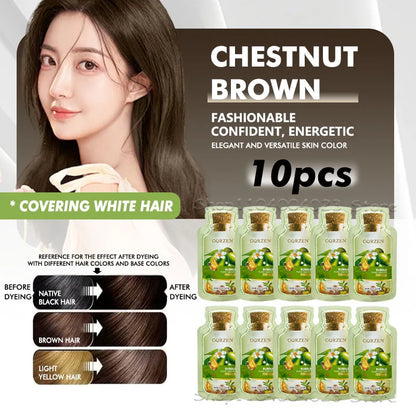 1/10 packs Pure Natural Herbal Hair Dye Shampoo 5 Minutes Change Hair Color Non-irritating Repair Gray White Hair Care Women Men