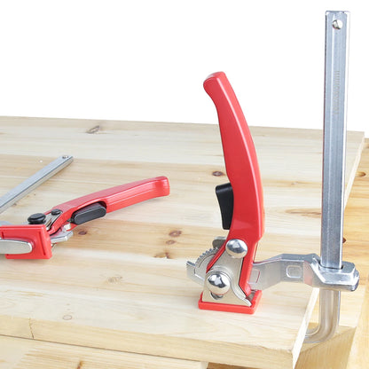 Allsome 2pcs Ratcheting Table Clamp, Quick Release Clamp For MFT and Guide Rail System, Bar Clamp