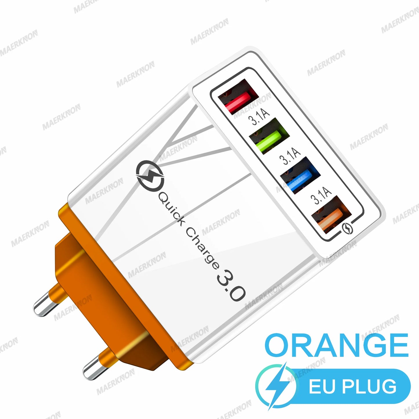 3A USB Charger 4 Ports USB Quick Charge 3.0 EU US Plug For iPhone Samsung Xiaomi Poco Fast Charging Mobile Phone Charger Adapter