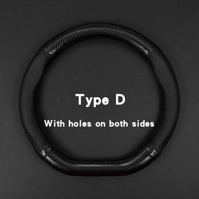 Universal Car Steering Wheel Cover Carbon Fiber Leather Three-dimensional Anti Slip, Timple And Fashionable Car Accessories