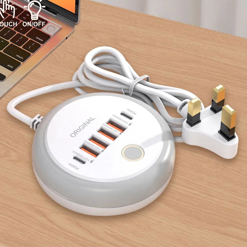 50W Power Strip Multi Port USB C Socket Type C Fast Charging Wall Charger USB Adapter For IPhone12 13 Quick Mobile Phone Charger