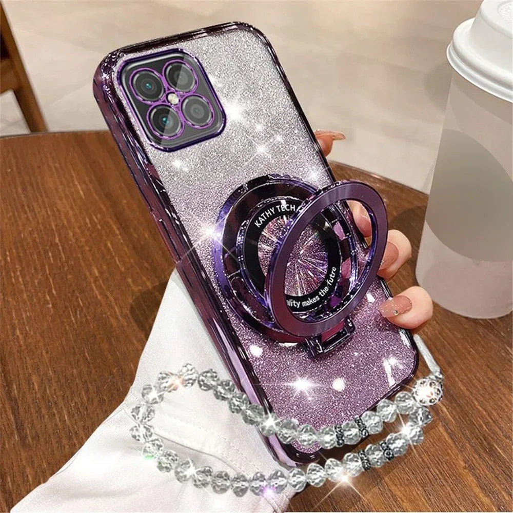 Glitter Crystal Bracelet Stand Case for Samsung Galaxy M Series