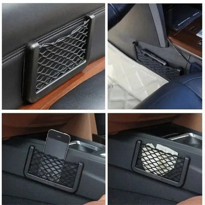 Auto Seat Side Interior Back Sundries Pocket Mesh Storage Bag Phone Net Pocket Holder Car Storage Bag Elastic Flexible Nets - Urbizia