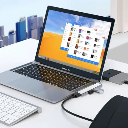 3-in-1 USB 3.0 Type-C Hub Splitter 5Gbps High-Speed Adapter