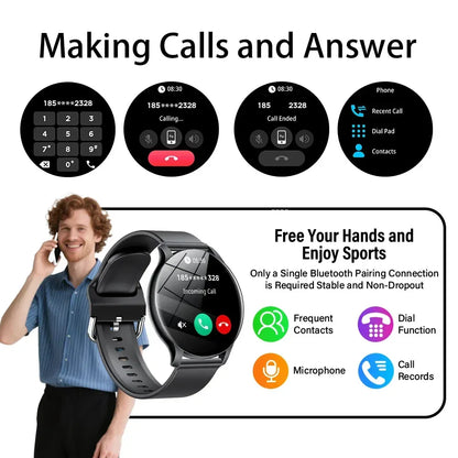LXASFIT 2025 New Smart Watch Heart Rate Sleep Health Monitor Bluetooth Talk Ladies Sport Smart Watch for Android IOS - Urbizia