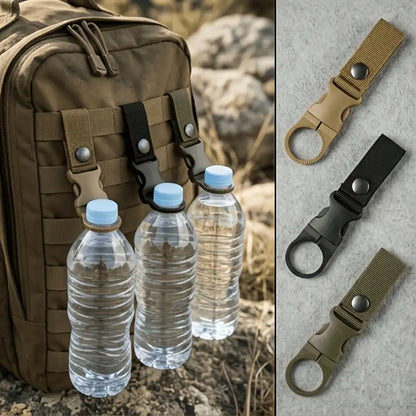 3pcs Outdoor Portable Hiking Carabiner Water Bottle Quick Clip Hook Multi-Function Mineral Water Bottle Carrier Durable Nylon Plastic Camping Backpack Accessories Travel Hydration Gear Kit