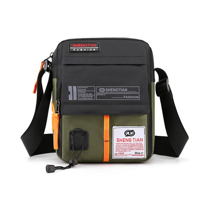 Waterproof Oxford Sling Bag Men Anti-Theft Crossbody Messenger Multi-Pocket Phone Pouch Daily Commute Travel Small Zipper Should