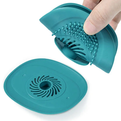 YITAPE 2PCS Silicone Bathroom Hair Catcher Deodorant Floor Drain Cover Anti-Clogging Shower Strainer Kitchen Sink Plug Stopper