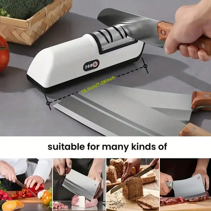 Rechargeable Electric Kitchen Cutlery Polisher, 2 Speed Adjustable Household Cutlery Care Machine, Multi Function Maintenance Accessory Suitable For Kitchen Cutlery And Scissors, Compact Small Kitchen Gadget For Daily Home Us