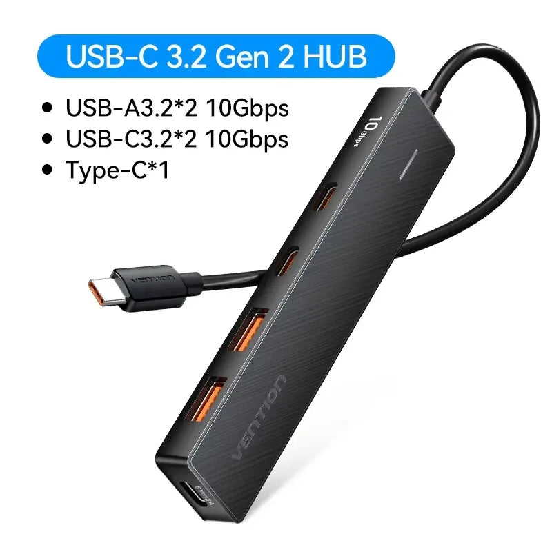 5-in-1 USB-C Hub 10Gbps High-Speed Multiport Adapter