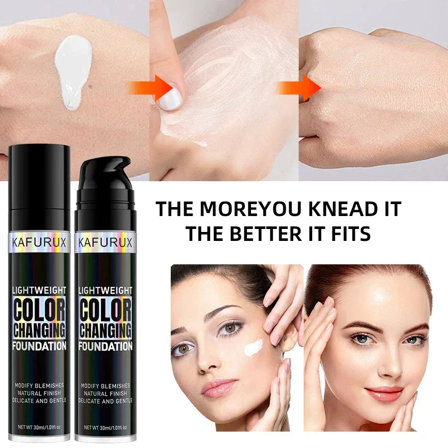 1PC Magic Color Changing Foundation Liquid Soft Matte Long Lasting Hydrating Makeup Base Cream for All Different Skin Tone - Urbizia