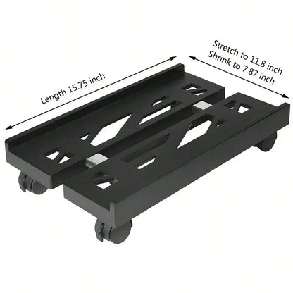 Adjustable Mobile PC Tower Stand with Wheels under Desk CPU Holder Adjustable Stable Mobile Computer Host Stand for Home Office - Urbizia