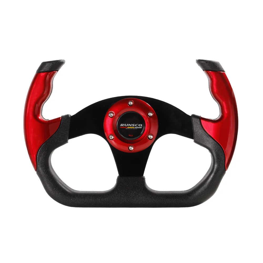 Sport Racing 13Inch 330mm Flat Drift Steering Wheel D-Type PU Universal PCD=70mm