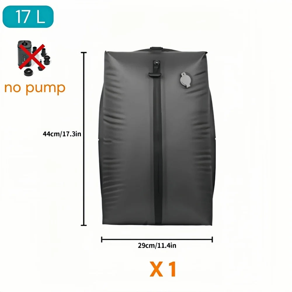 17L Travel Vacuum Storage Bags with Air Pump, Outdoor Clothes Compression Bags, Reusable Empty Vacuum Bags for Clothes Suitcases