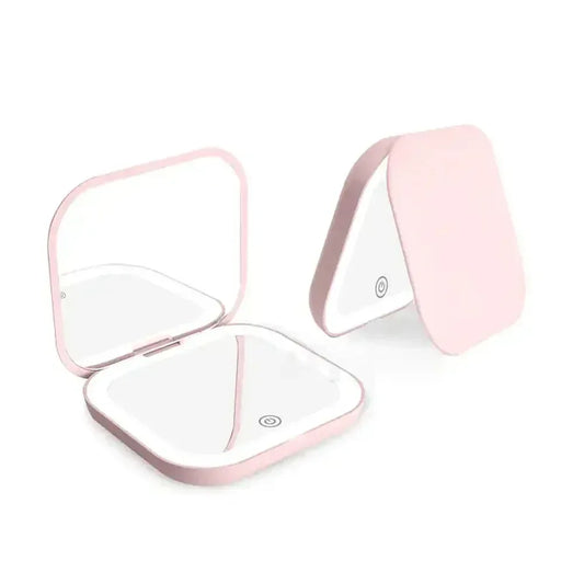 Compact Mirror with Lights, 1X/2X Magnification Portable Folding Handheld Small Pocket LED Travel Makeup Mirror for Gift, Purse - Urbizia