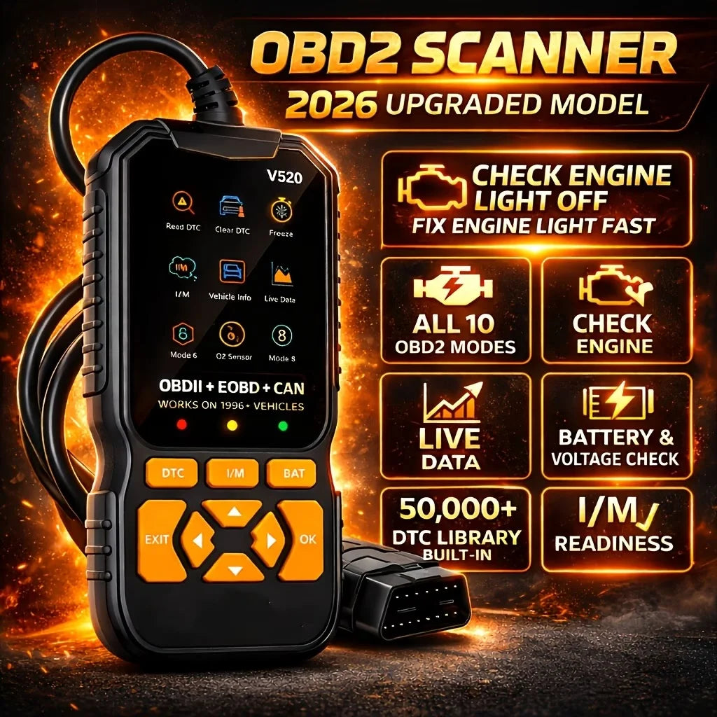 V520 OBD2 Car Diagnostic Scanner – All-in-One Diagnostic Tool for Identifying and Troubleshooting Vehicle Issues.