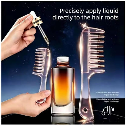 Portable Transparent Hair Root Comb Liquid Guide Applicator Scalp Massage Comb Hair Oil Serum Brush Anti-Leak Hair Care Tool