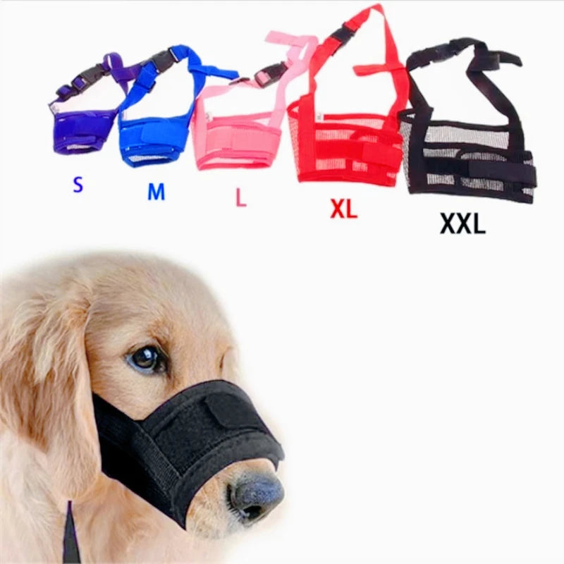 1pc Anti Barking Dog Muzzle for Small Large Dogs Mesh Breathable Pet Adjustable Mouth Muzzle Dogs Nylon Straps Dog Accessories