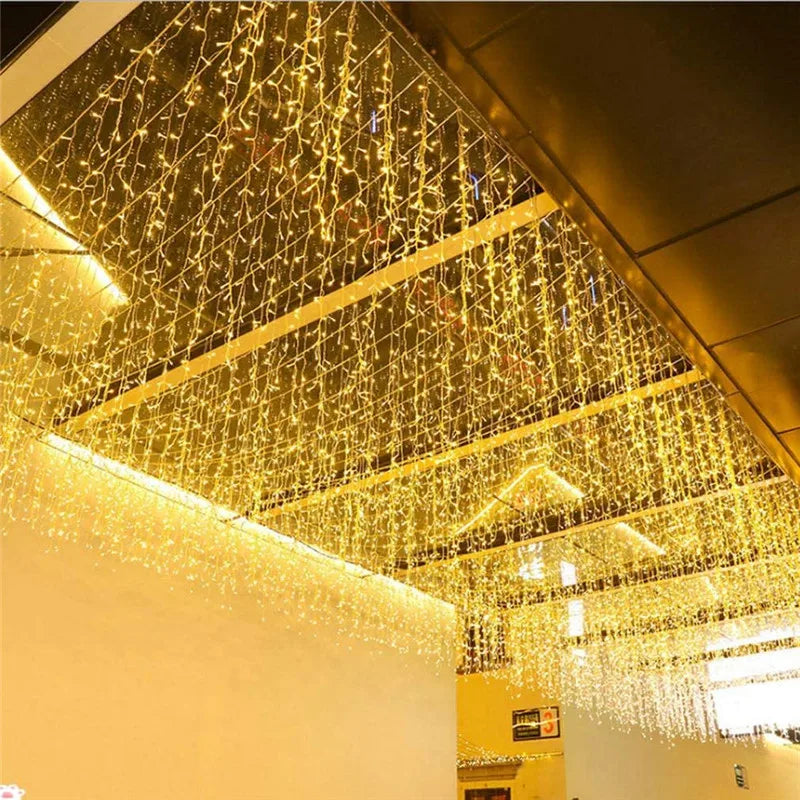 5M LED Curtain Icicle String Lights — Christmas Garland Fairy Light