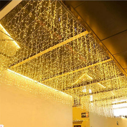 5M LED Curtain Icicle String Lights — Christmas Garland Fairy Light