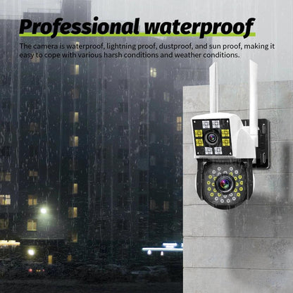 Neye 4K/8MP Wireless WiFi Camera 1080P Dual Lens Dual Screen Outdoor Home Head IP Camera CCTV Dual Lens Security Camera