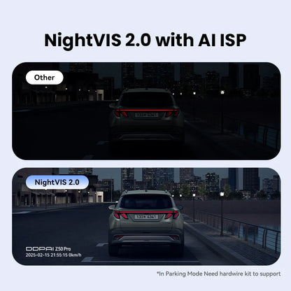 DDPAI Z50 Pro Dash Cam 4K Car DVR 3"IPS Screen 5GHz WiFi GPS ADAS 24H Parking Monitor Front and Rear Dashcam Car Camera