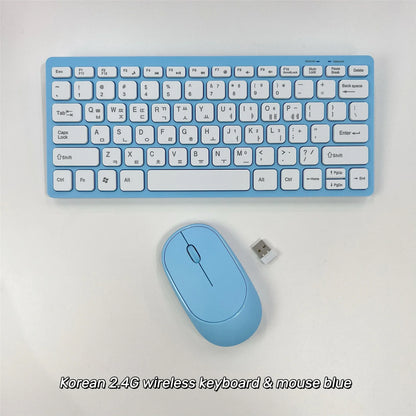 Korean 2.4G Wireless Keyboard and Mouse/Keyboard only Protable Mini Keyboard Mouse Combo Set For Notebook Laptop Desktop PC