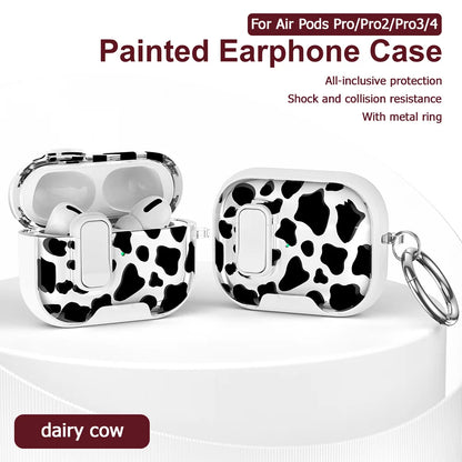 Funda For AirPods Pro 2 3 4 Case With Phone Holder Headphone Cover For AirPods 4 Pro3 Cases Security Lock Earphone Coque Sleeve