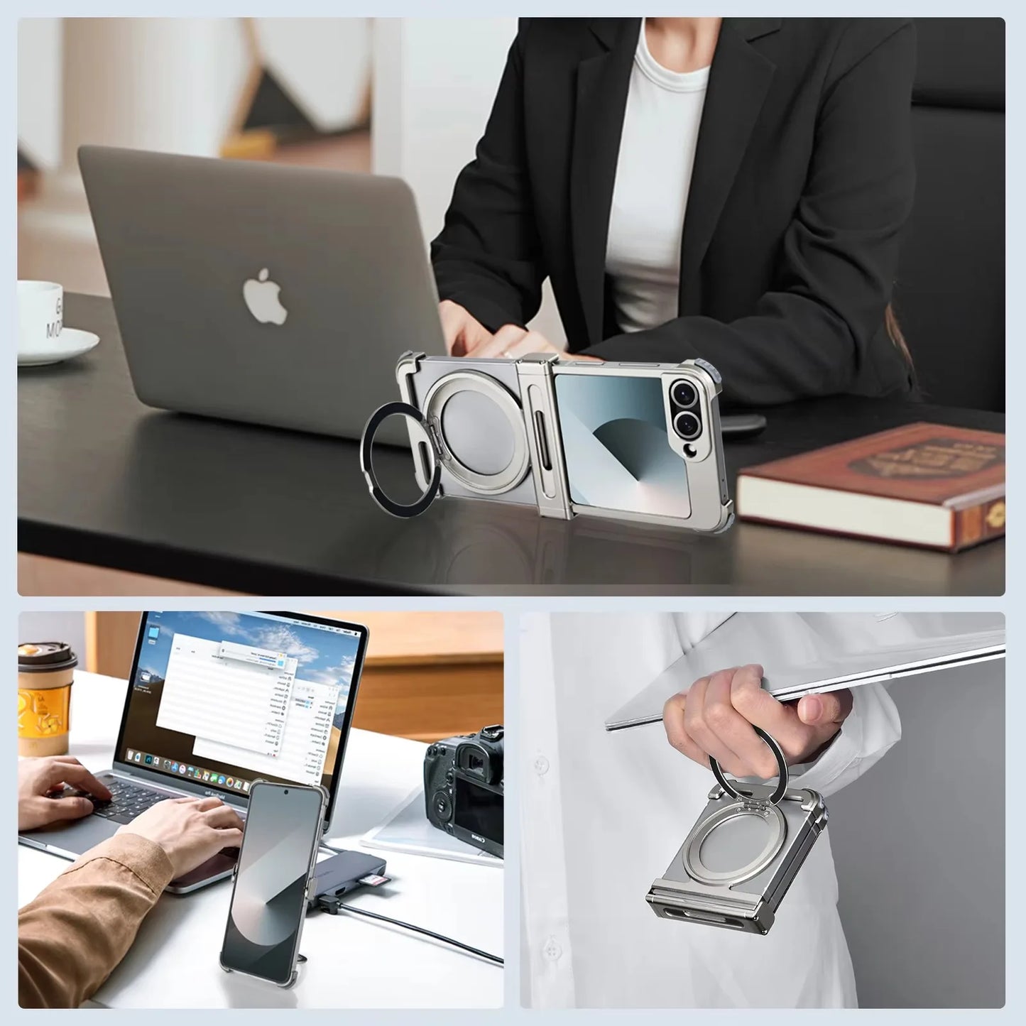 Eary for Samsung Galaxy Z Flip 7 6 Case for MagSafe 360°Rotatable Magnetic Kickstand Ultra-Thin Shockproof Protective 7 6 Cover