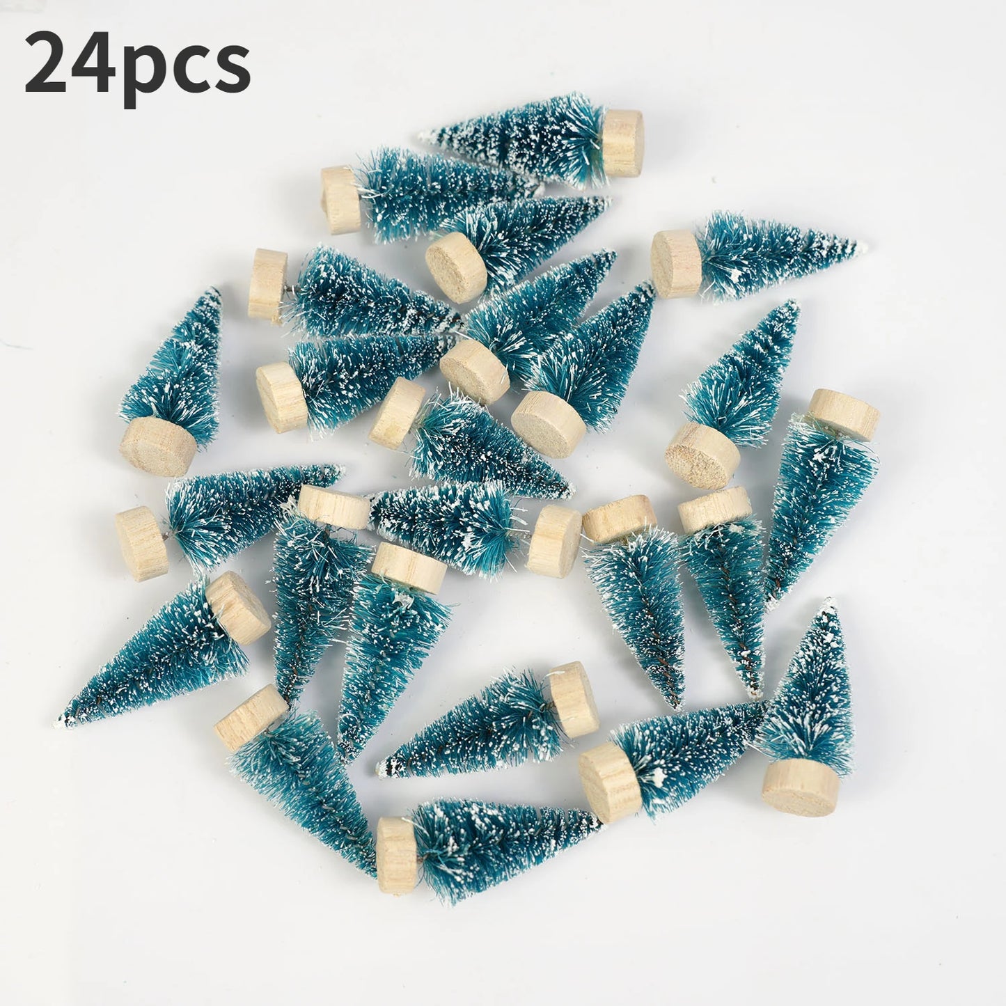 Mini Sisal Snow Frost Christmas Trees – 24pcs