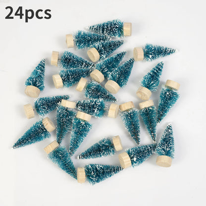 Mini Sisal Snow Frost Christmas Trees – 24pcs