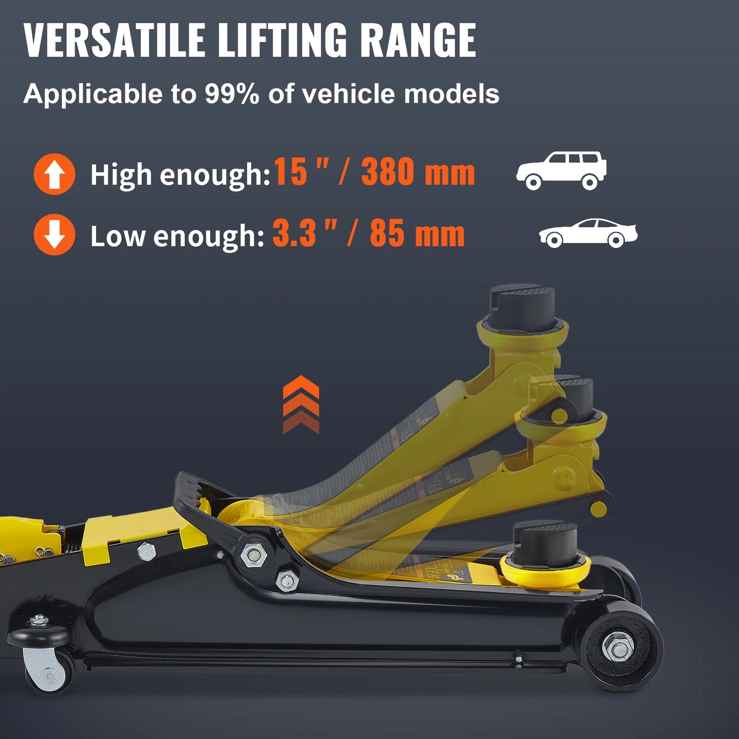 SucceBuy 2.5 Ton Floor Hydraulic Jack Pneumatic Low Profile Floor Jack Heavy-Duty Steel Floor Jacks with Single Piston Lift Pump