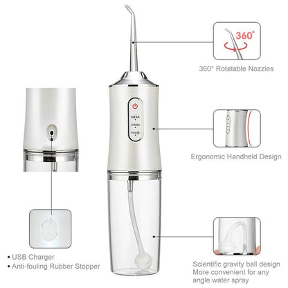 Portable Smart Electric Oral Irrigator Water Flosser 3 Modes Rechargeable Dental Water Jet Irrigator Dental Teeth Cleaner