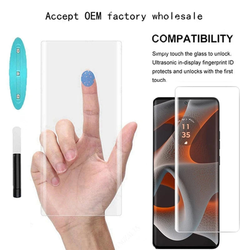 Full Glue Tempered Glass For Samsung Galaxy S26 Ultra S25 S24 S23 S22 S21 Ultra/Plus Screen Protector UV Liquid Protective Film