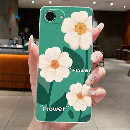 For iPhone 16e Case Clear Luxury Fashion Butterfly Flowers Soft TPU Silicone Jelly Back Cover for Apple iPhone 16e Phone Case