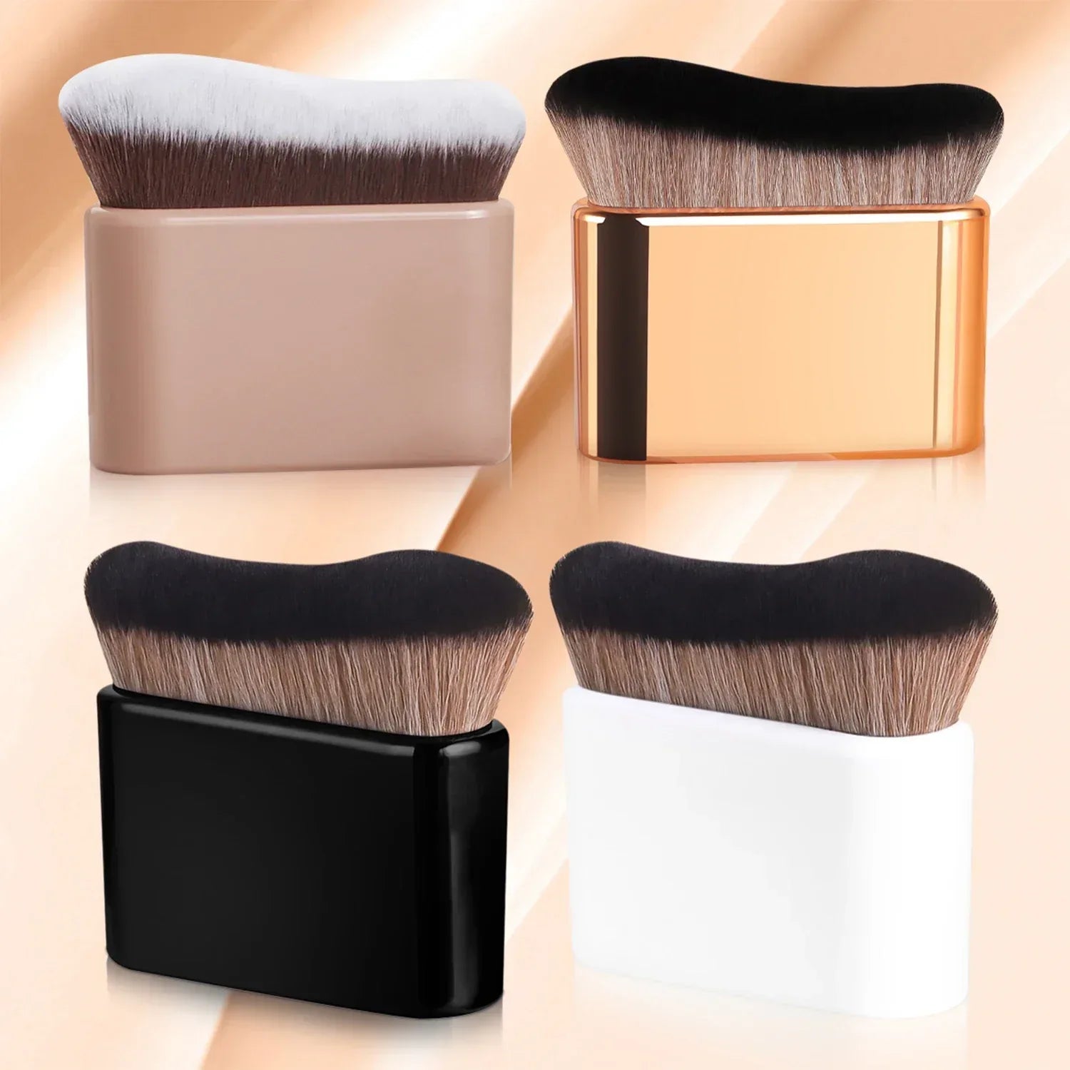 Foundation Brush, 1pcs Plastic Creative	wave Fit Perfectly Cosmetic Brush	at home or On-the-Go - Urbizia