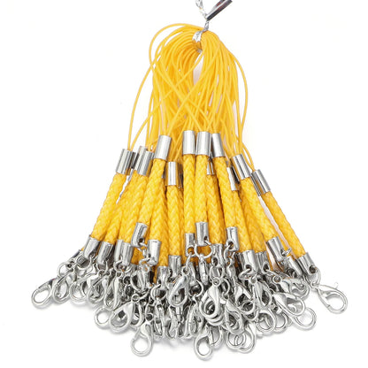 10/20pcs Keychain Rope with Lobster Clasp Jump Rings Lanyard Lariat Strap Cord For DIY Phone Case Decoration Making Supplies