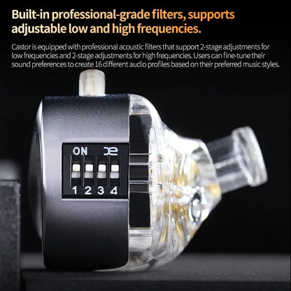 KZ Castor Bass HiFi Earphone Dual Dynamic Driver Wired Harman Tuning Noise Isolating IEM Headphones With 2Pin Detachable Cable