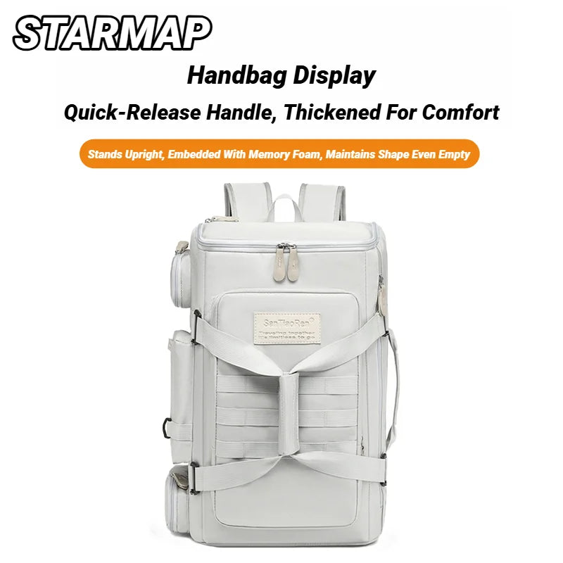 Large Capacity Fitness Bag, Travel Backpack, Dry Wet Separation Shoulder Outdoor Sports, Fishing, Yoga Training Bag Capacity Gym