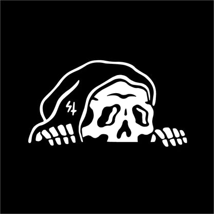 Grim Reaper Vinyl Sticker – Spooky Skeleton Peeker Decal