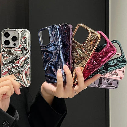 Luxury 3D Wrinkle Electroplate Case for iPhone 17–11 Series