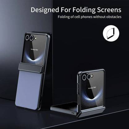For Samsung Galaxy Z Flip 7 6 5 4 3 AG Matte Vacuum Plating Hinge Full Protective Glass Front Film Drop Resistant Phone Case