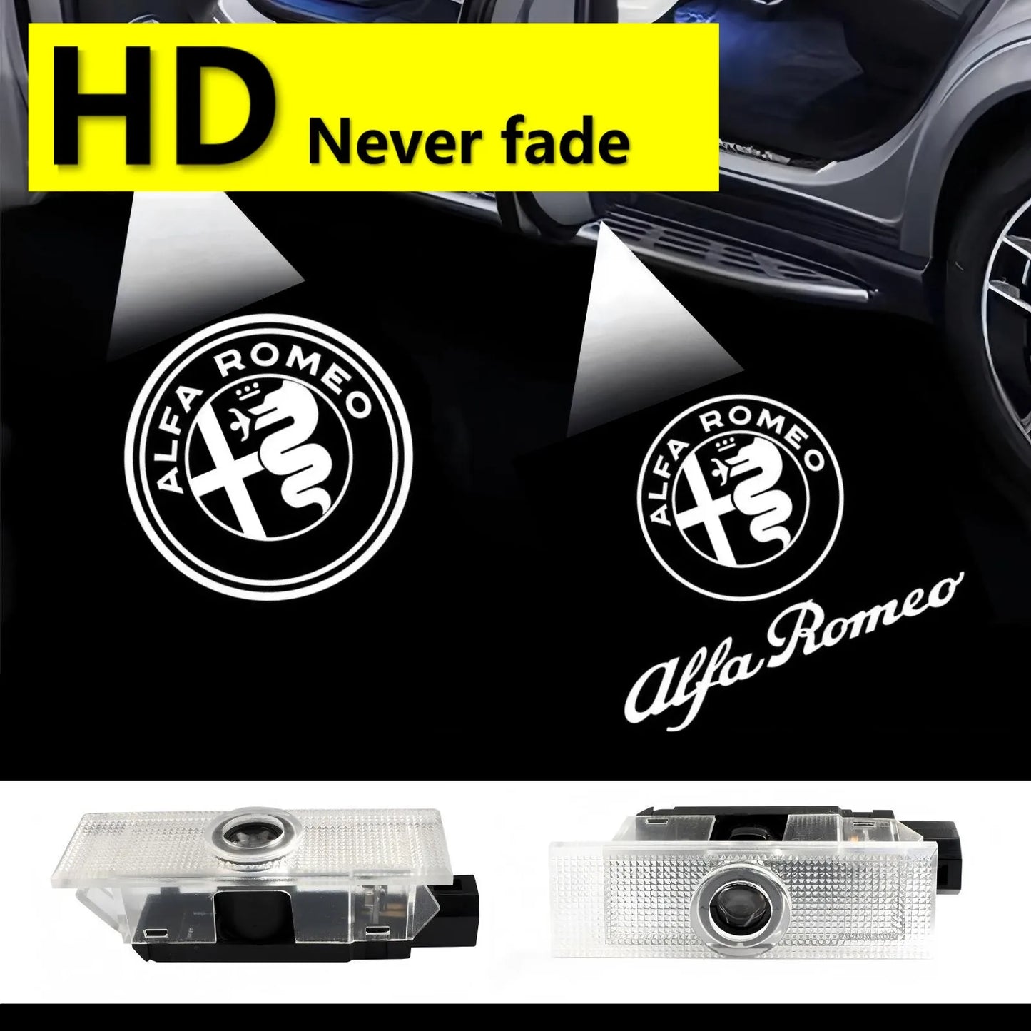 HD For Alfa Romeo 159 Giulietta Stelvio Giulia Mito Brera Accessories Car Led Door Courtesy Logo Projector Lamp Welcome Lights
