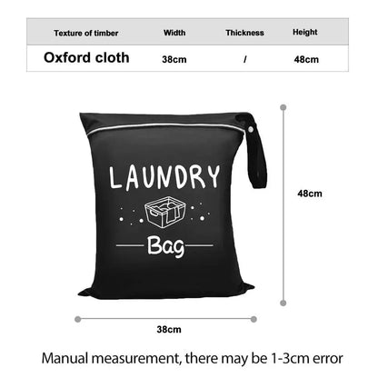Waterproof Travel Laundry Bag Wet Dry Organizer Pouch with Zipper Hanging Strap Portable Storage Bag