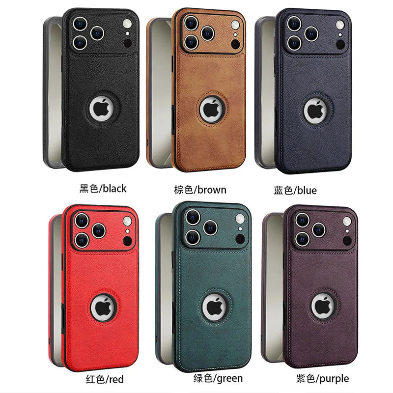 High Quality PU Leather Case for Apple iPhone 18 17 Pro Max 11 12 13 14 15 16 Plus Logo View Luxury Business Mobile Phone Cover