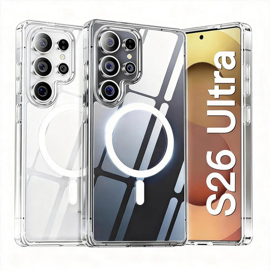 For Magsafe Phone Case For Samsung Galaxy S26 Ultra Case Samsung S26 S26+ S 26 Plus Magnetic Charging Acrylic Clear Cases Cover